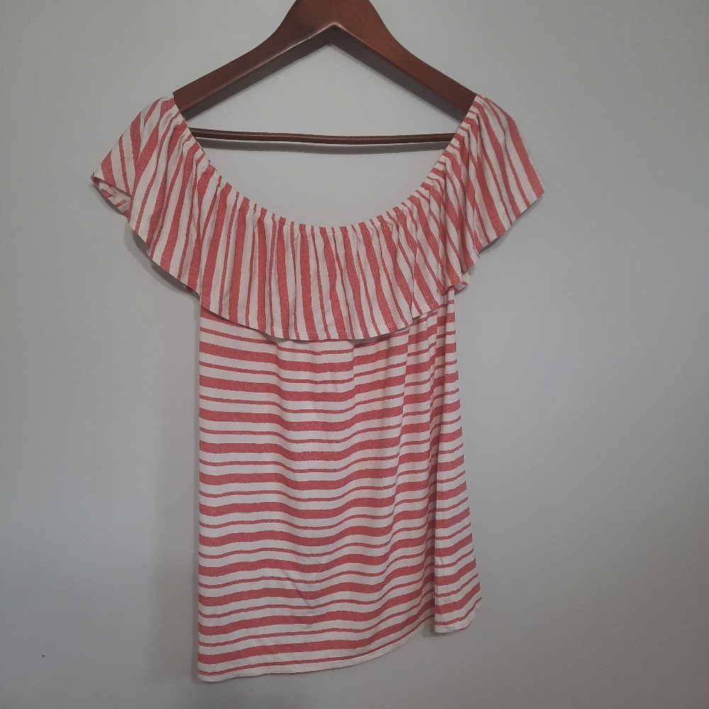 Reitmans Red and White Boat Neck